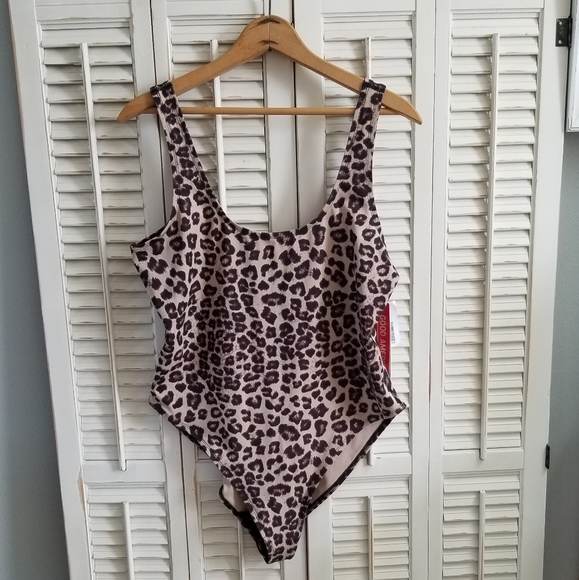 NWT Good American Leopard Print Athletic Bodysuit - Picture 1 of 7